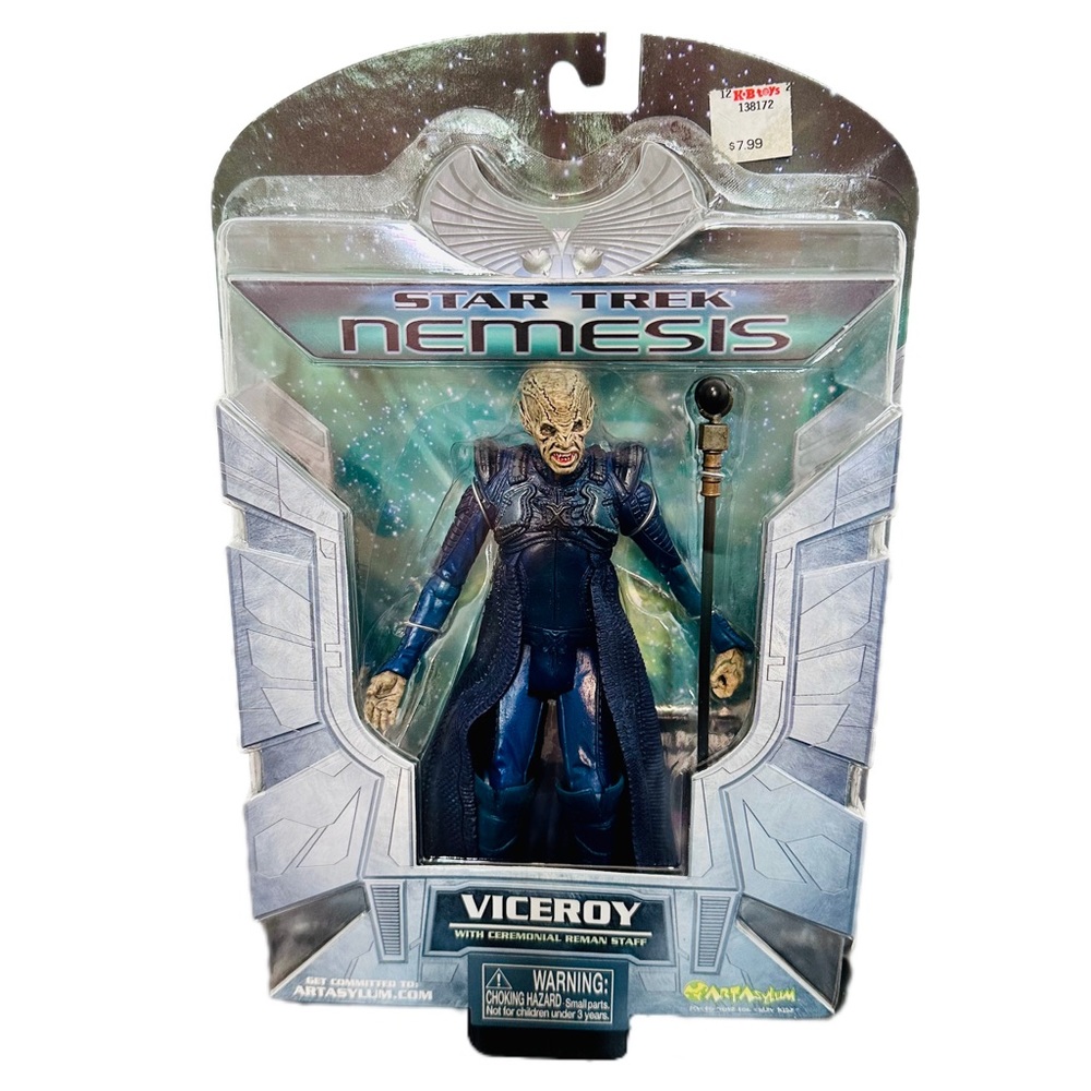 Star Trek Nemesis VICEROY with Ceremonial Reman Staff Art Asylum 2002 NEW SEALED